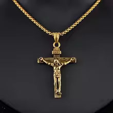 Religious Jesus Cross Stainless Steel Necklace For Men Fashion Gold Silver Color Cross Pendent With Chain Necklace Jewelry Gift